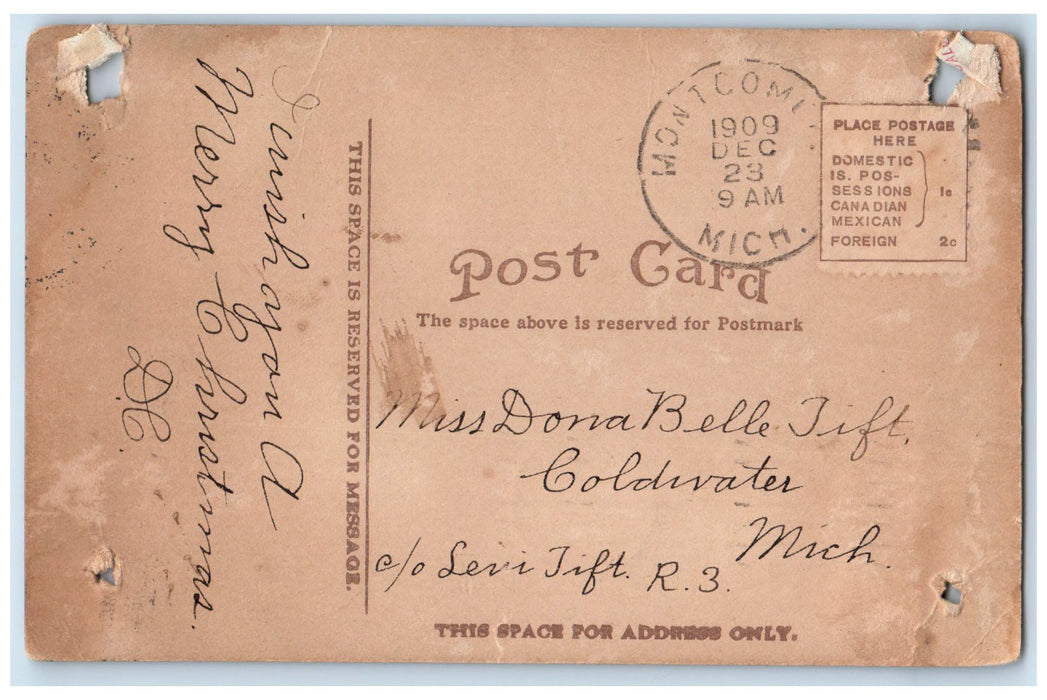 1909 McCallum & Son's Fountain Farm Building Montgomery Michigan MI Postcard