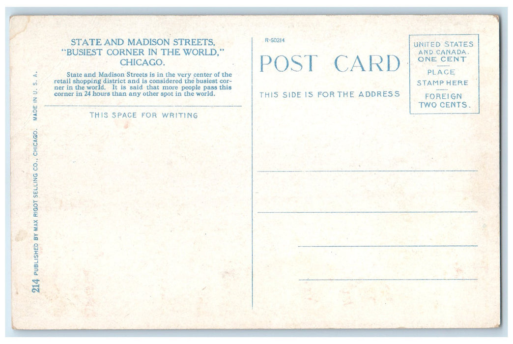 c1920s State And Madison Streets Busiest Corner In The World Chicago IL Postcard