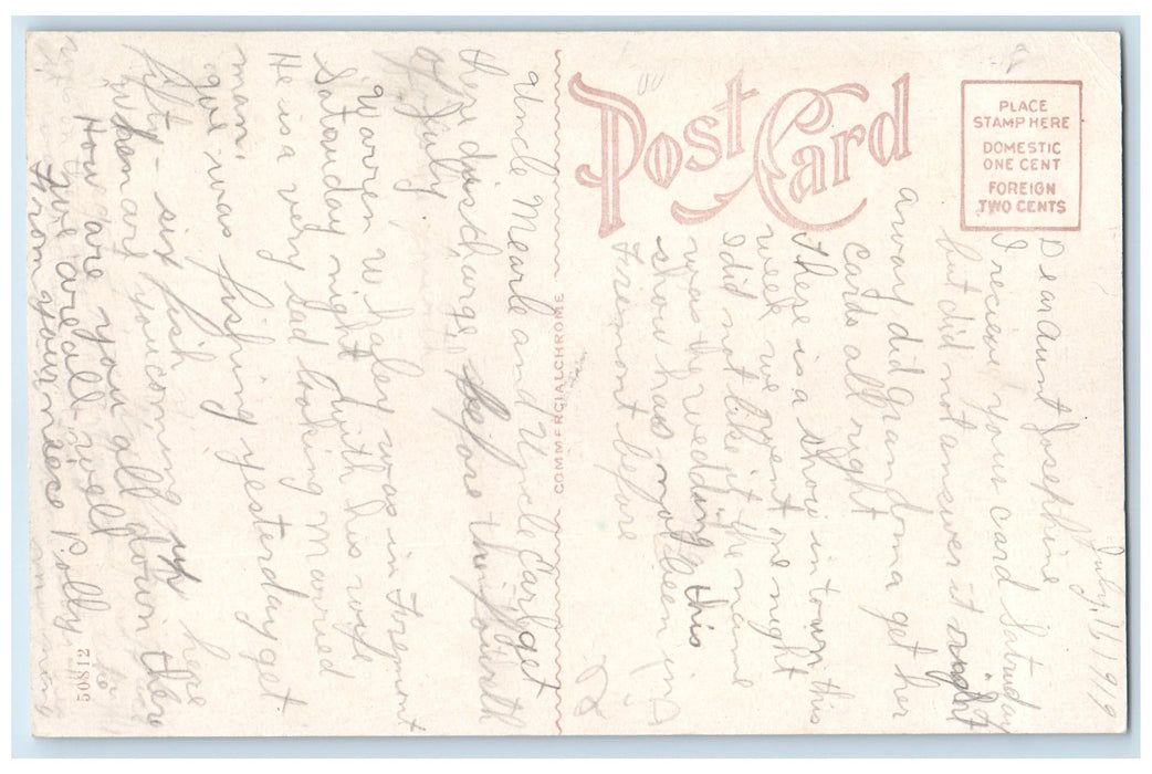c1920 Coldwater River Bridge Harbor Boating View Coldwater Michigan MI Postcard