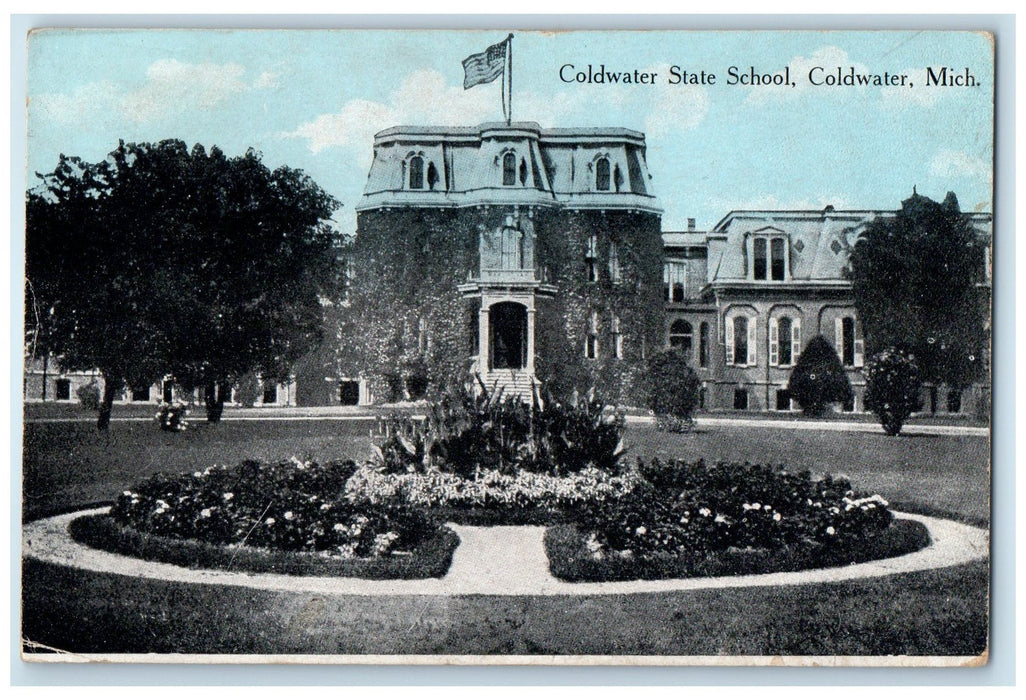 1916 Coldwater State School Campus Building View Coldwater Michigan MI Postcard