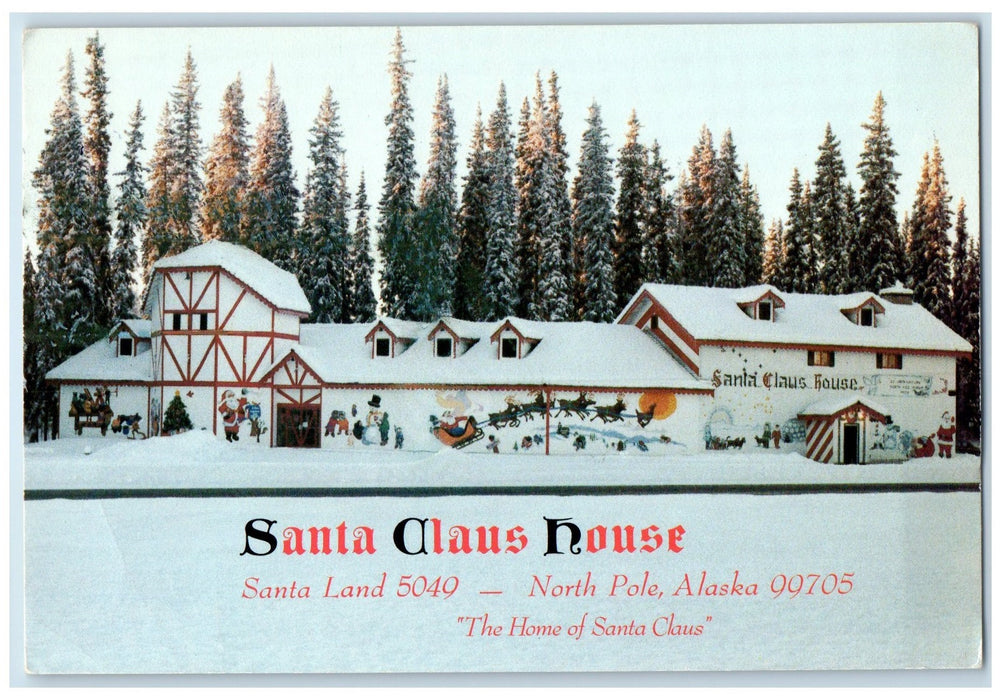 c1960's Santa Claus House Exterior Design Scene North Pole Alaska AK Postcard