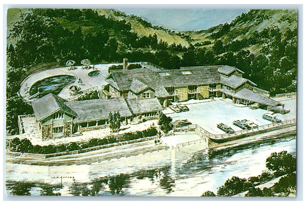 c1950 Edgewater Motel New Deluxe Restaurant Gatlinburg's Tennessee TN Postcard