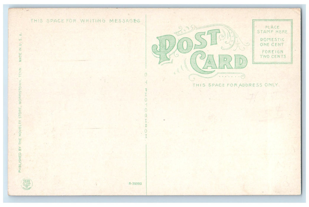 c1910 US Post Office Building Classic Cars View Morristown Tennessee TN Postcard