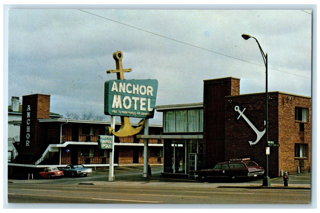 c1950's Anchor Motel Building Restaurant View Nashville's Tennessee TN Postcard