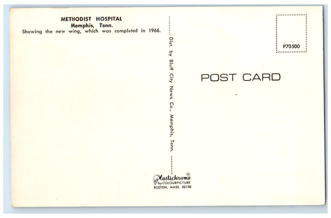 c1950's Methodist Hospital Building New Wing View Memphis Tennessee TN Postcard