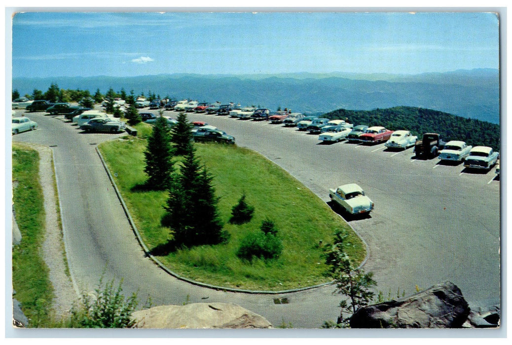 c1950's Parking Area Classic Cars Clingmans Dome Tennessee TN Unposted Postcard