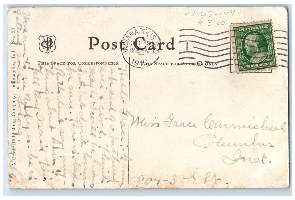 1910 White City Bathing Beach Broad Ripple View Indianapolis Indiana IN Postcard