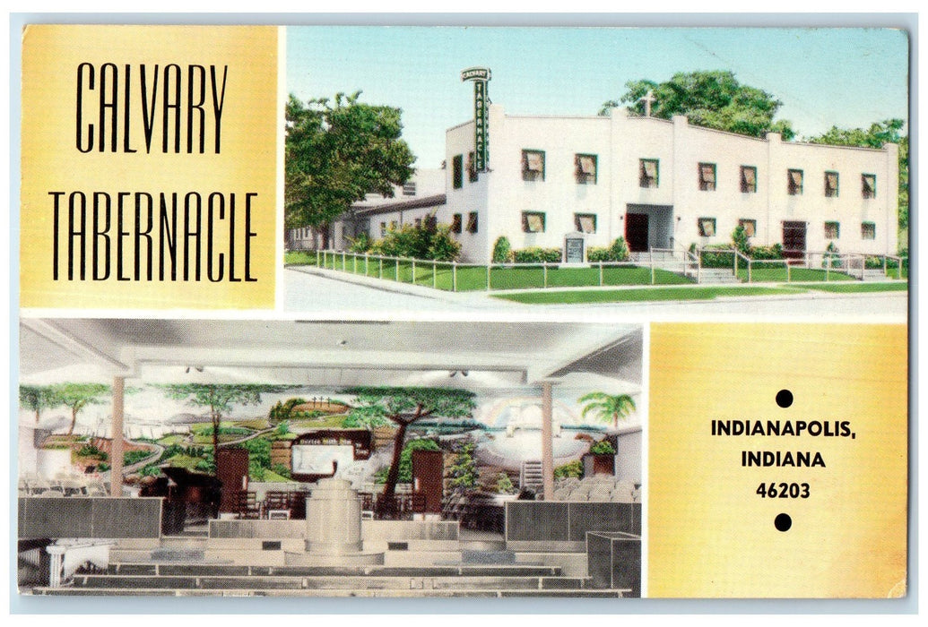 c1950 Calvary Tabernacle Multiple View Building Indianapolis Indiana IN Postcard