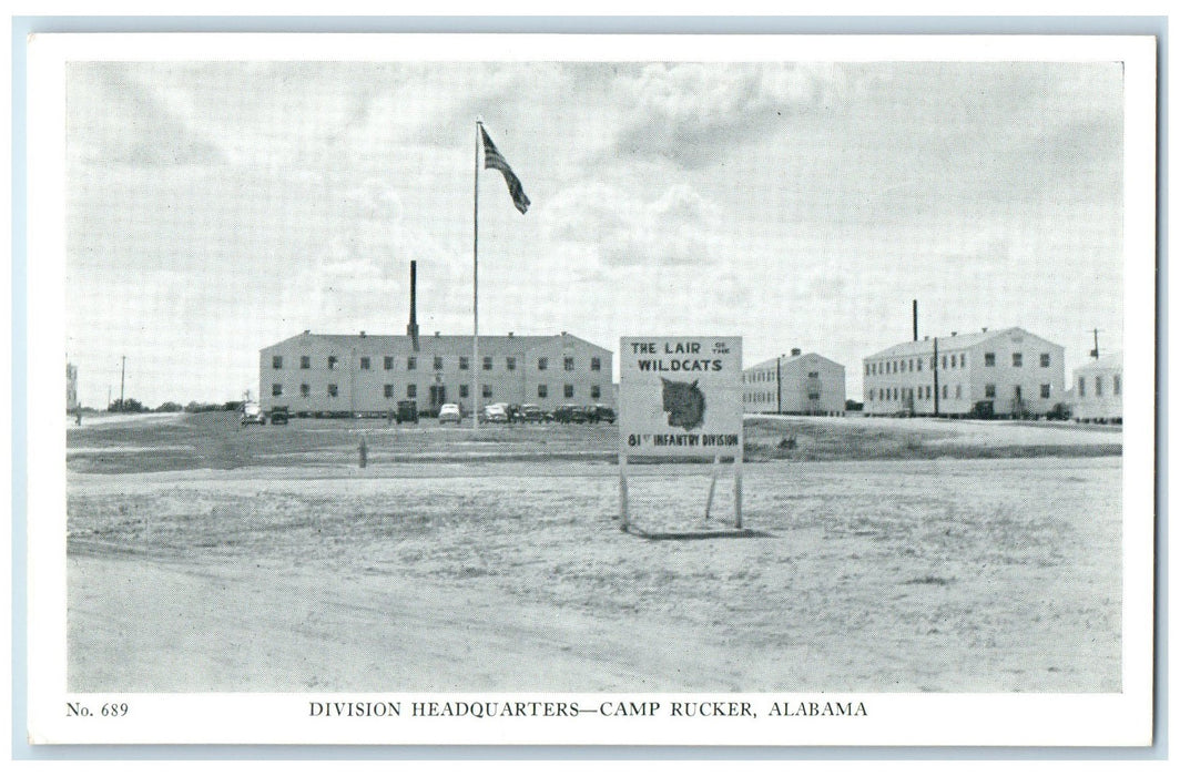 c1960's Division Headquarters Camp Rucker Alabama AL Unposted Vintage Postcard