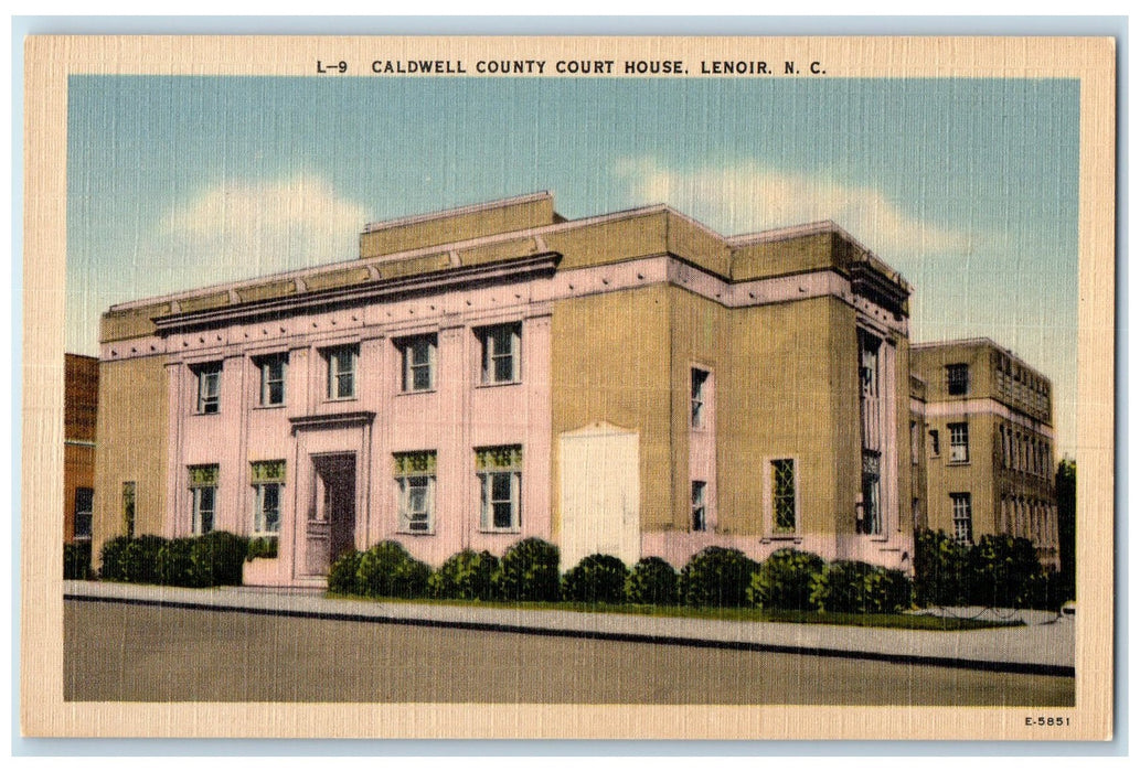 c1940's Caldwell County Court House Building Lenoir North Carolina NC Postcard