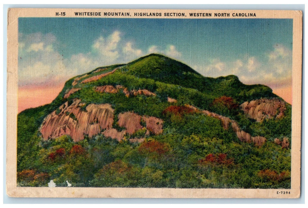 1954 Whiteside Mountain Highlands Section Western North Carolina NC Postcard