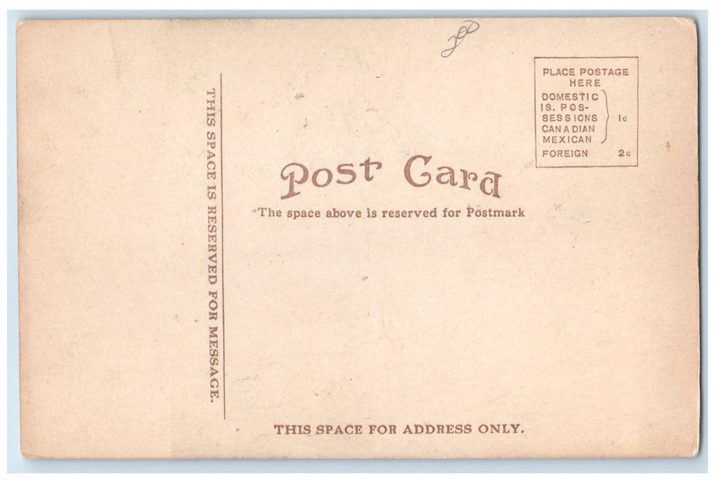 c1920's High School Parsons Building Campus Road Entrance Kansas KS Postcard