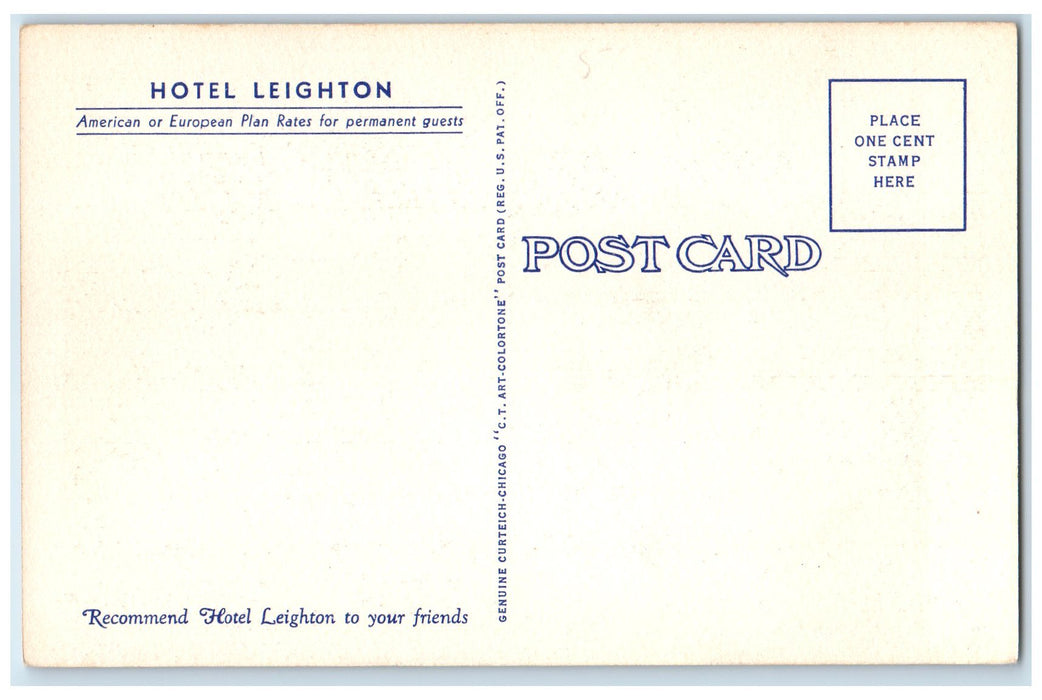 c1940s Hotel Leighton Exterior Los Angeles California CA Posted Boating Postcard