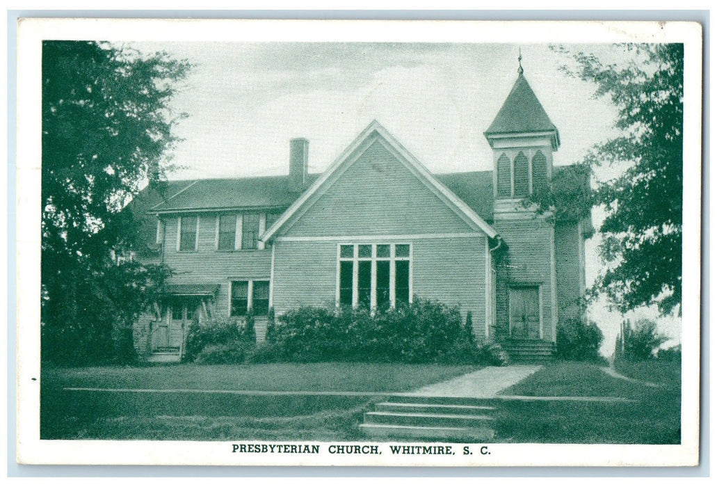 1948 Presbyterian Church Building Entrance Whitmire South Carolina SC Postcard