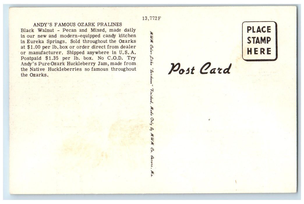 c1960s Sweetest Place In The Ozarks Eureka Springs Arkansas AR Unposted Postcard