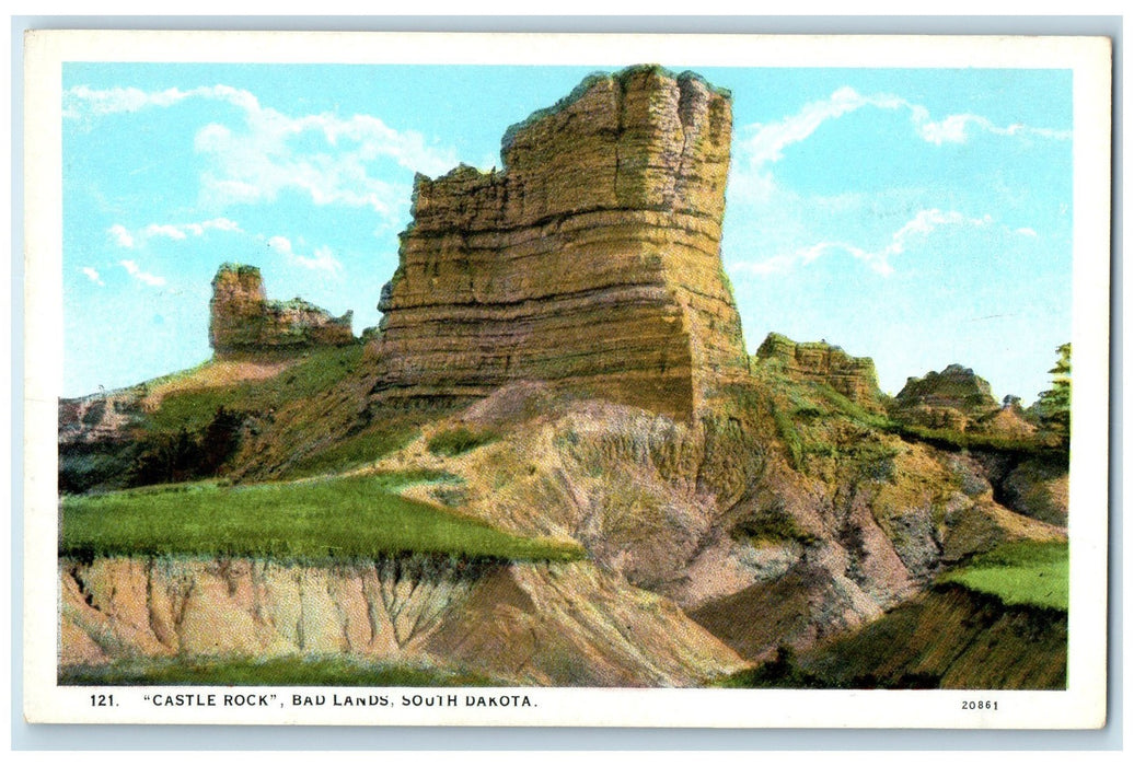 c1920's Castle Rock Formation View Bad Lands South Dakota SD Unposted Postcard