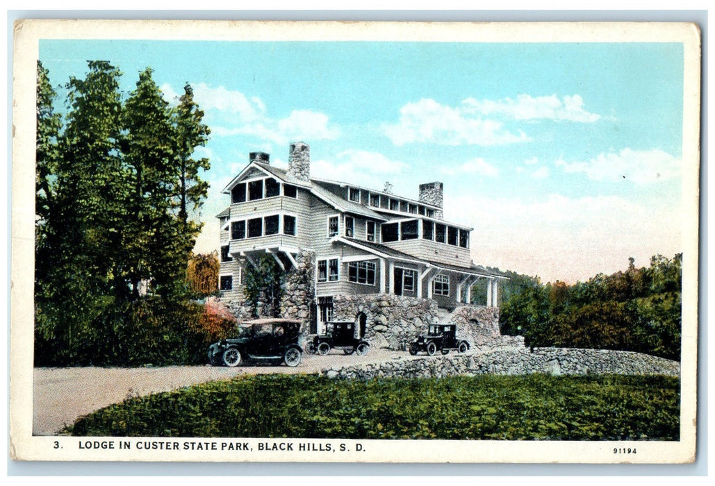 c1920's State Park Lodge In Custer Black Hills South Dakota SD Unposted Postcard