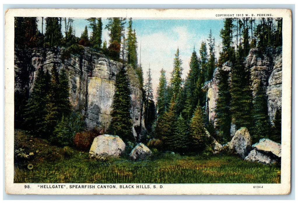 c1920's Hellgate Spearfish Canyon Rock View Black Hills South Dakota SD Postcard