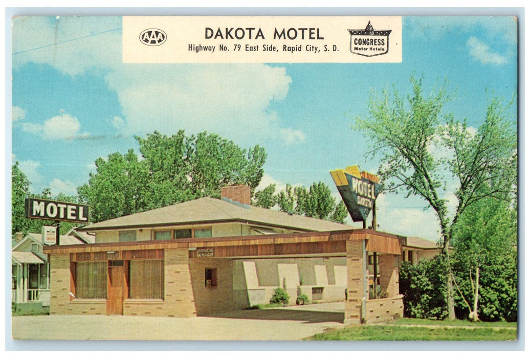 c1950's Dakota Motel Building Restaurant Rapid City South Dakota SD Postcard