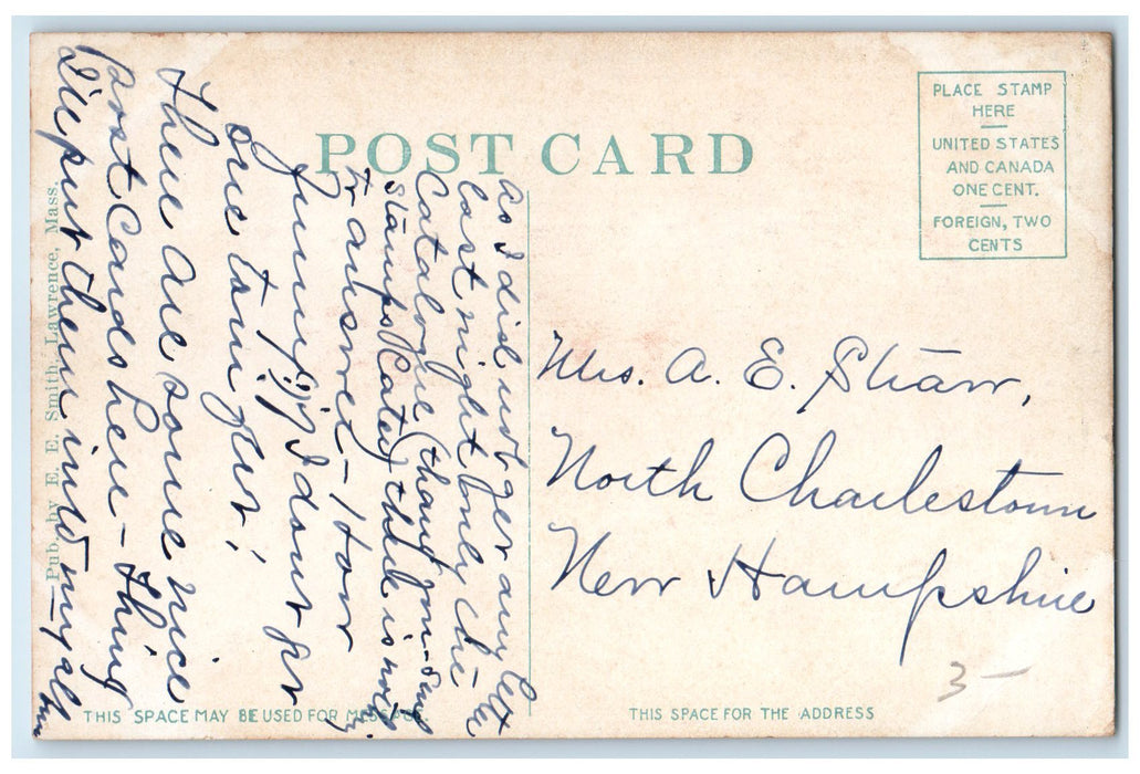 1907 Sherman's Point Massabesic Lake Manchester New Hampshire NH Boats Postcard