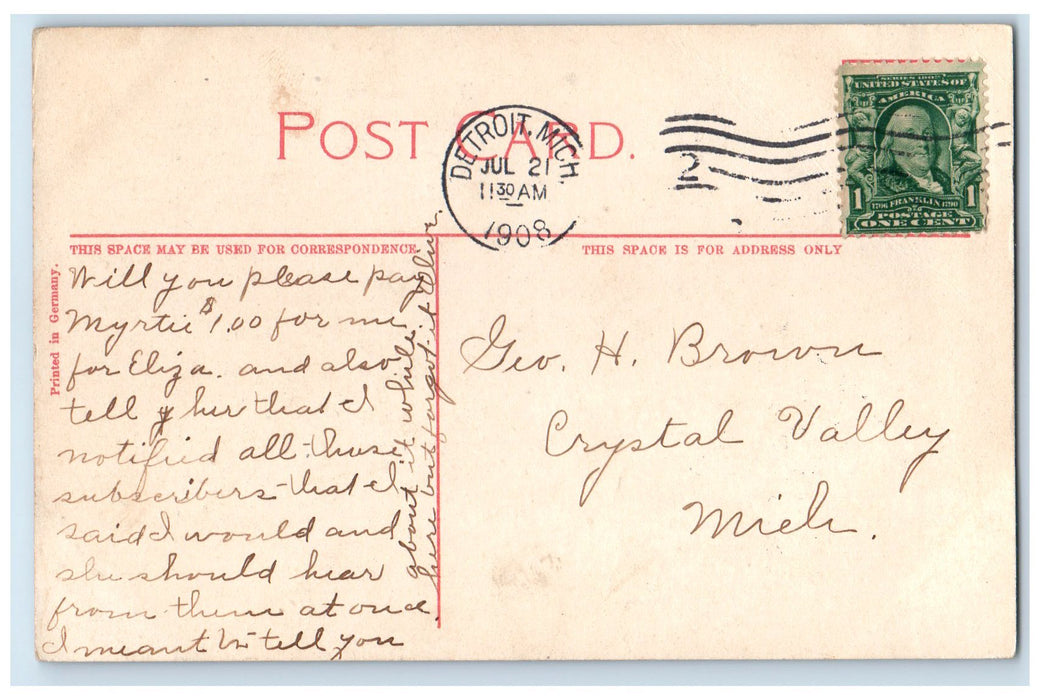 1908 Characteristic Scene Belle Isle People Boating Detroit Michigan MI Postcard