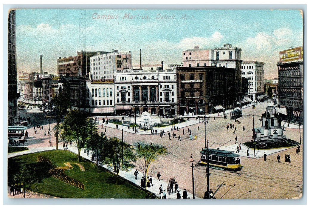 1909 Campus Martius Business Center Detroit Michigan MI Posted Building Postcard
