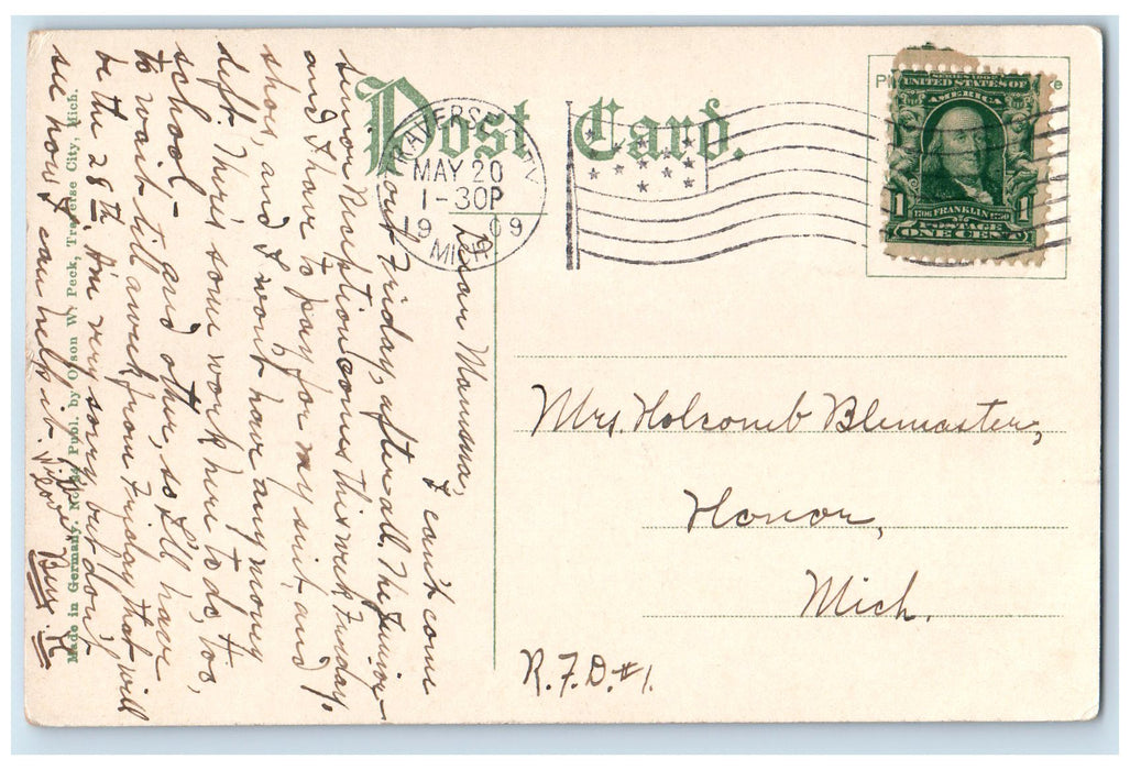 1909 Grand Opera House Exterior Roadside Traverse City Michigan MI Shop Postcard