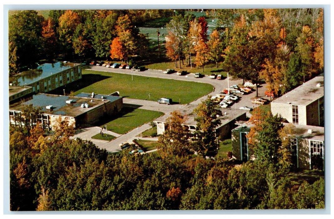 c1960s Aerial View Of Main Campus Michigan College Traverse City MI Postcard
