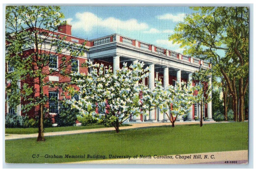 1947 Graham Memorial Building University Of N. Carolina Chapel Hill NC Postcard