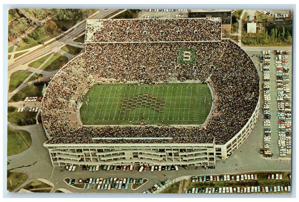 c1950's Spartan Stadium State University View East Lansing Michigan MI Postcard