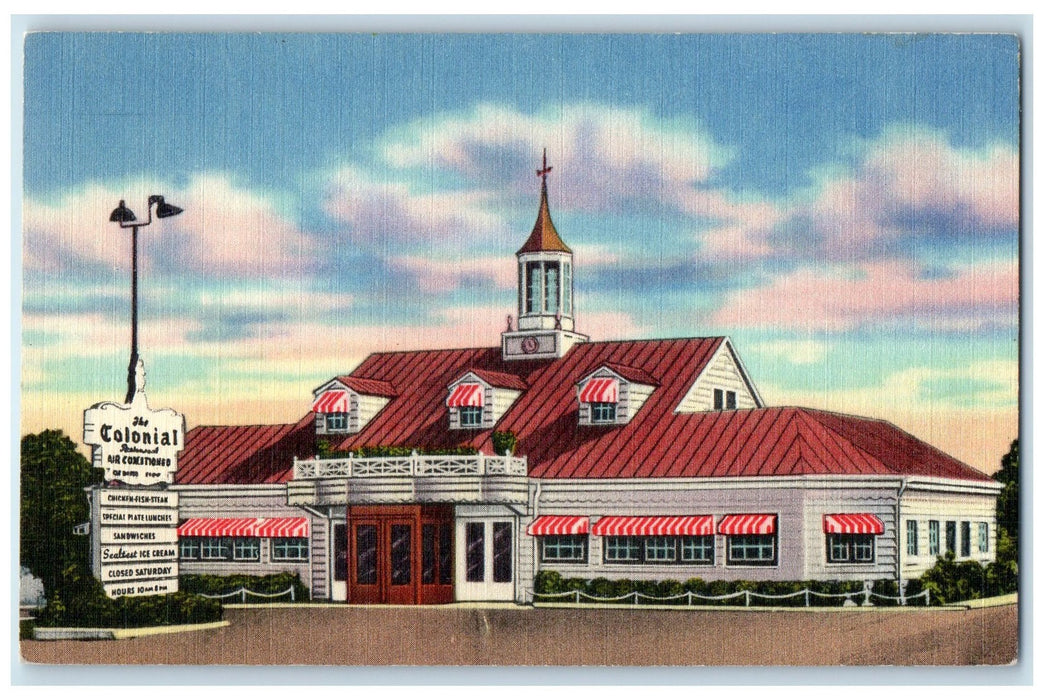 c1940's Colonial Restaurant Exterior Roadside Fort Wayne Indiana IN Postcard