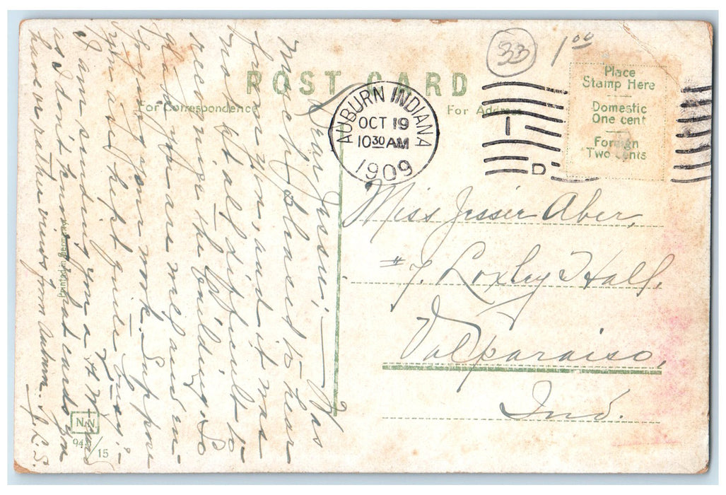 1909 McCulloch Park Bench Flowers Scene Fort Wayne Indiana IN Posted  Postcard