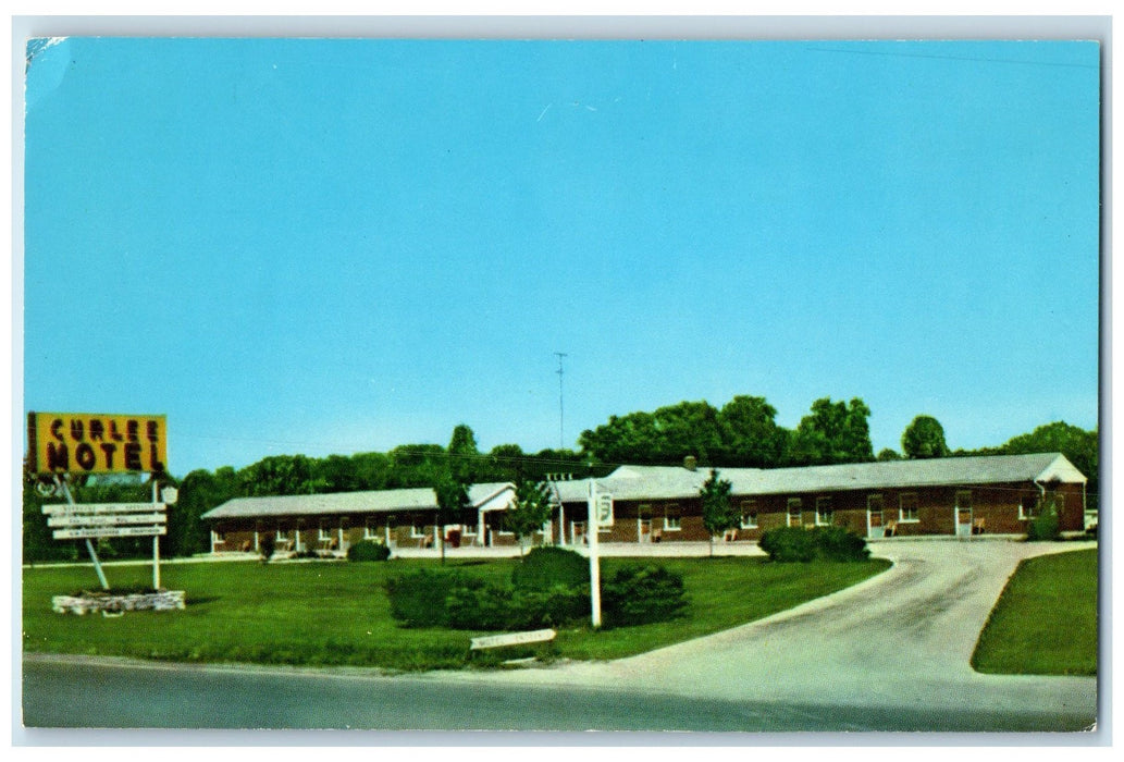 c1960s Curlee Motel Exterior Roadside Peru Indiana IN Unposted Vintage Postcard