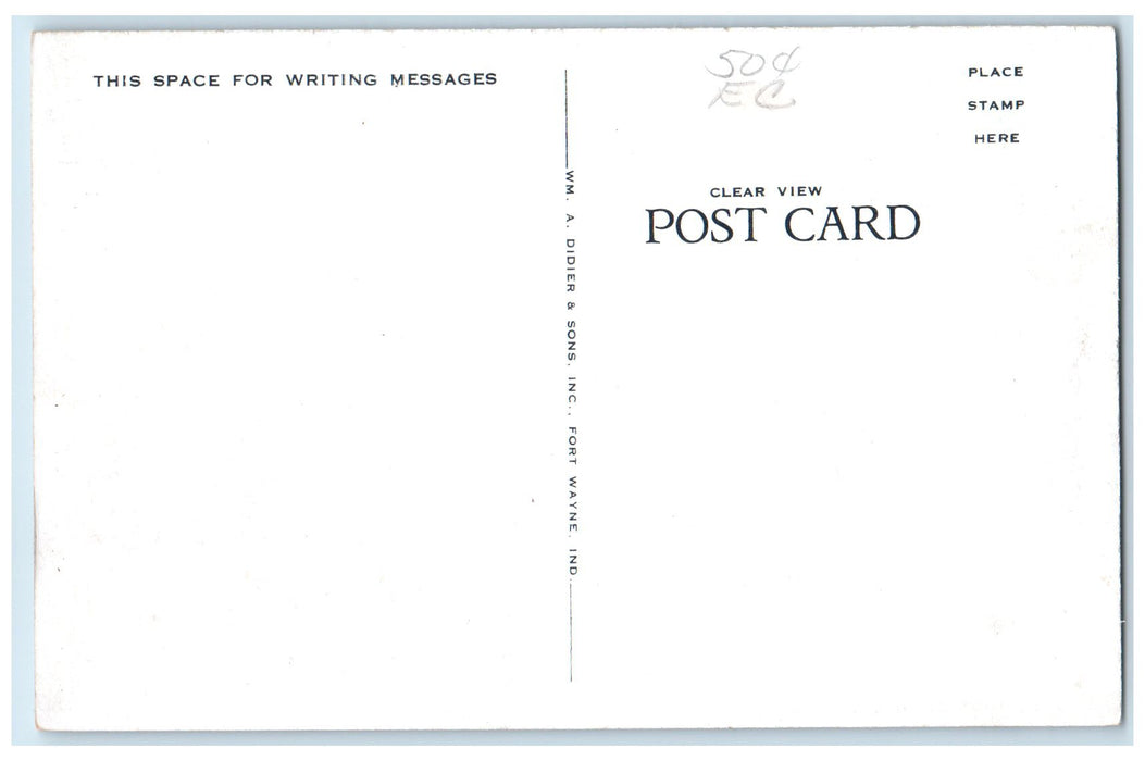 c1940's United States Post Office Exterior Portland Indiana IN Unposted Postcard