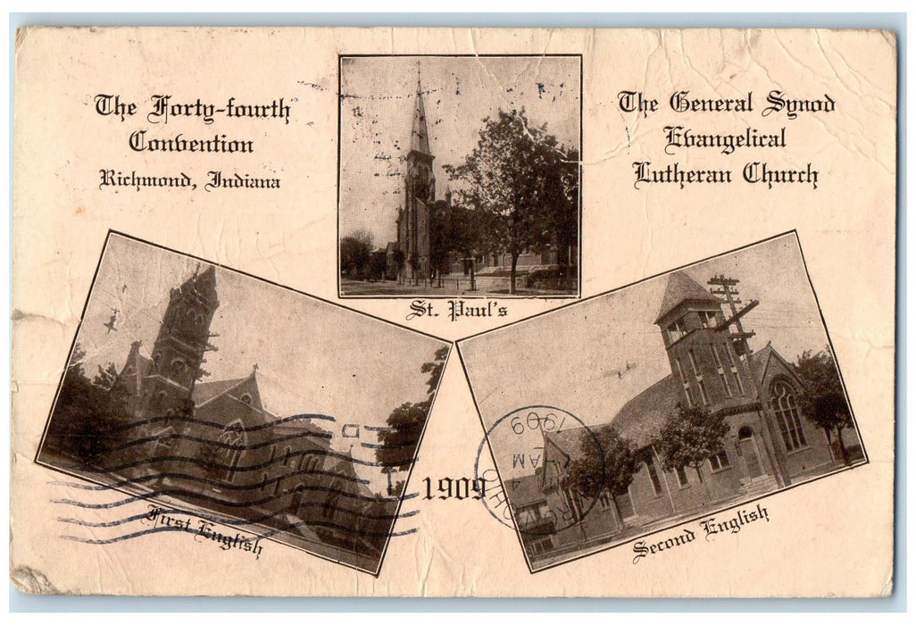 1909 The Forty-Fourth Convention Landmarks Richmond Indiana IN Posted Postcard