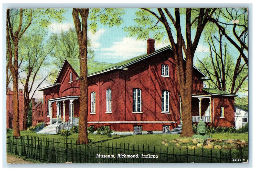 c1940's Hicksite Friends Meeting House Museum Scene Richmond Indiana IN Postcard