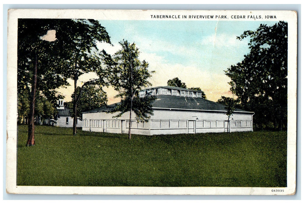 1935 Tabernacle In Riverview Park Cedar Falls Iowa IA Posted Vintage Postcard