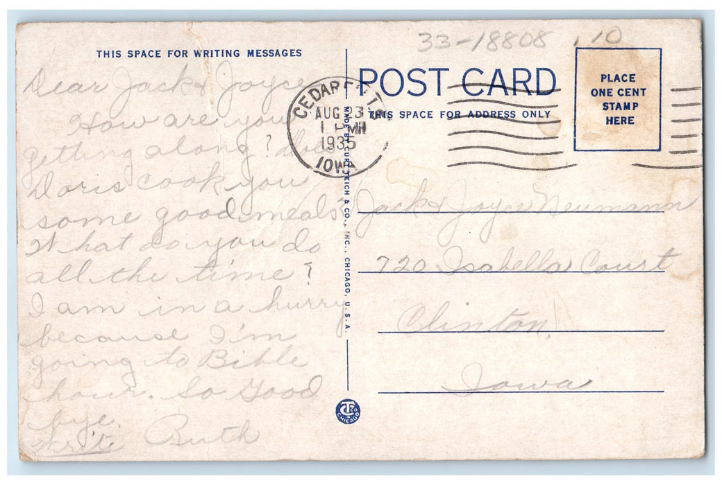1935 Tabernacle In Riverview Park Cedar Falls Iowa IA Posted Vintage Postcard
