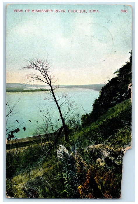 1911 View Of Mississippi River Scene Dubuque Iowa IA Posted Vintage Postcard