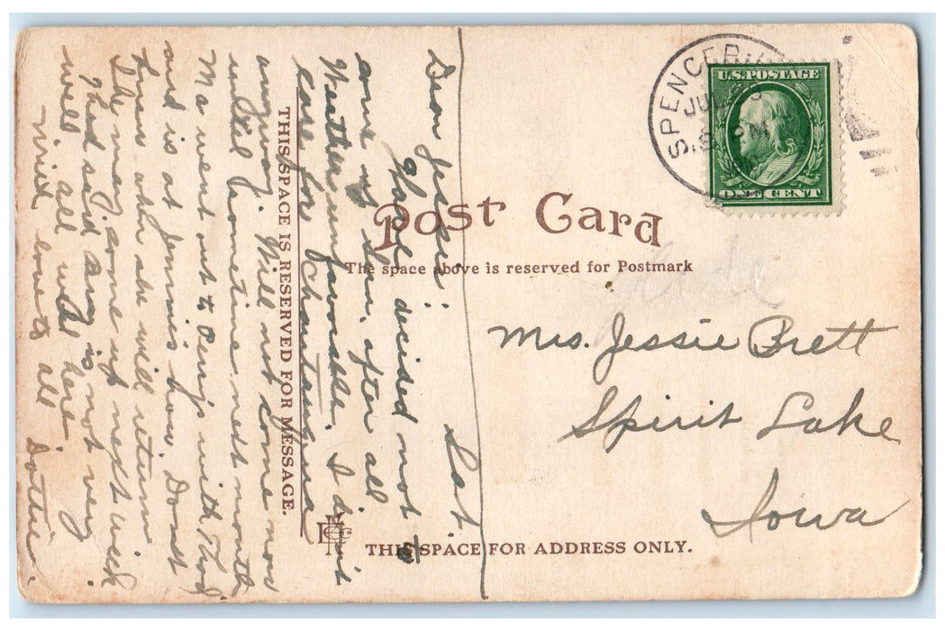 1910 Iowa State National Bank Exterior Scene Sioux City Iowa IA Posted Postcard