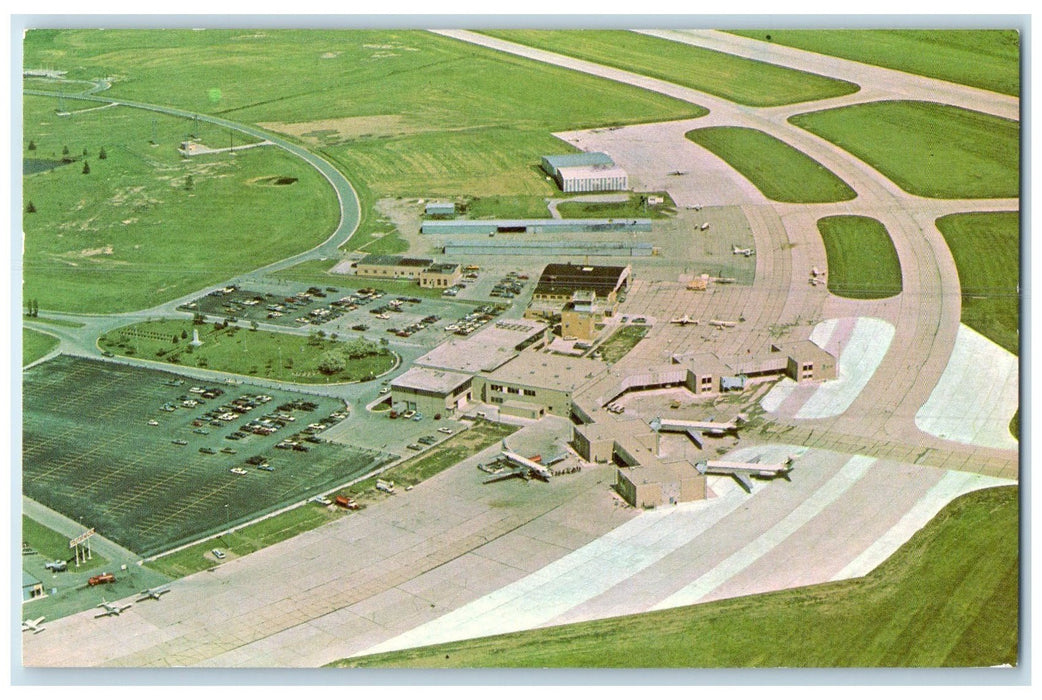 1972 Austin Straubel Field Jet Airport Green Bay Wisconsin WI Posted Postcard