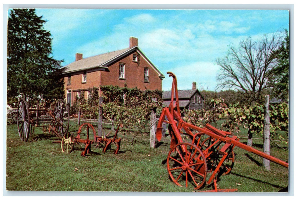 c1960s Amana Home Brick Made Native Clay Amana Iowa IA Unposted Wagon Postcard