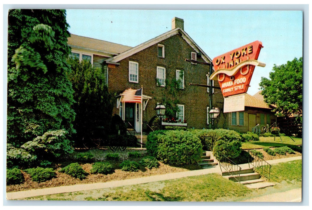 c1960s Ox Yoke Inn Restaurant Exterior Amana Iowa IA Unposted Signage Postcard