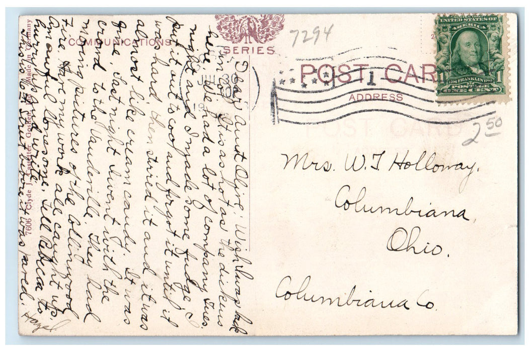 1908 Sixth Street Looking North House Residences Goshen Iowa IA Posted Postcard