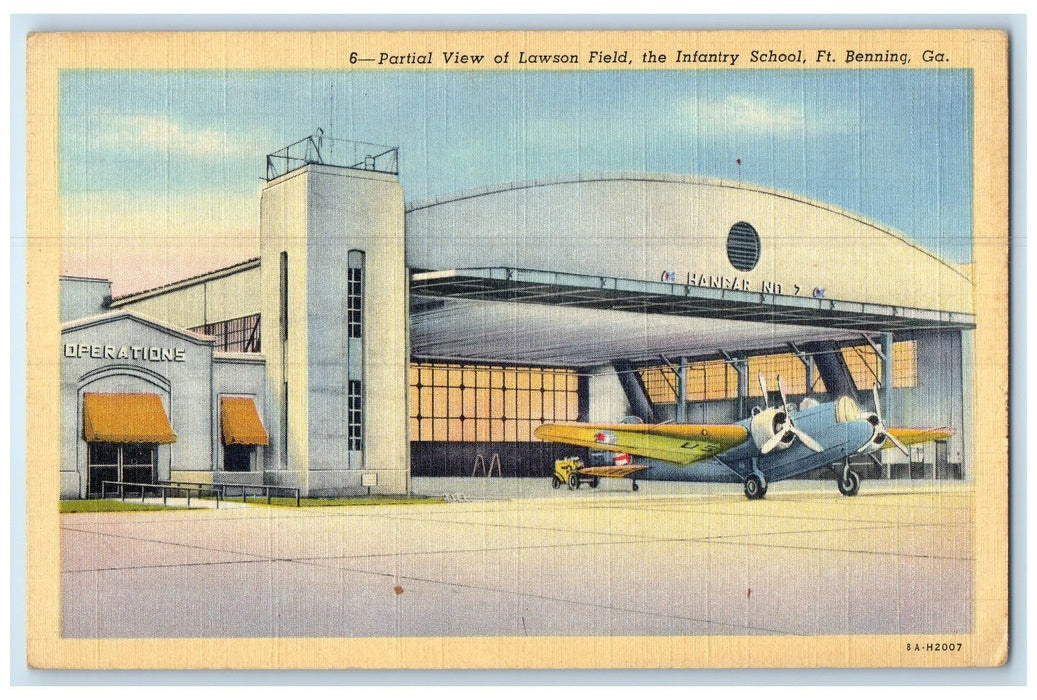 c1940 Lawson Field Infantry School View Ft Benning Georgia GA Unposted Postcard