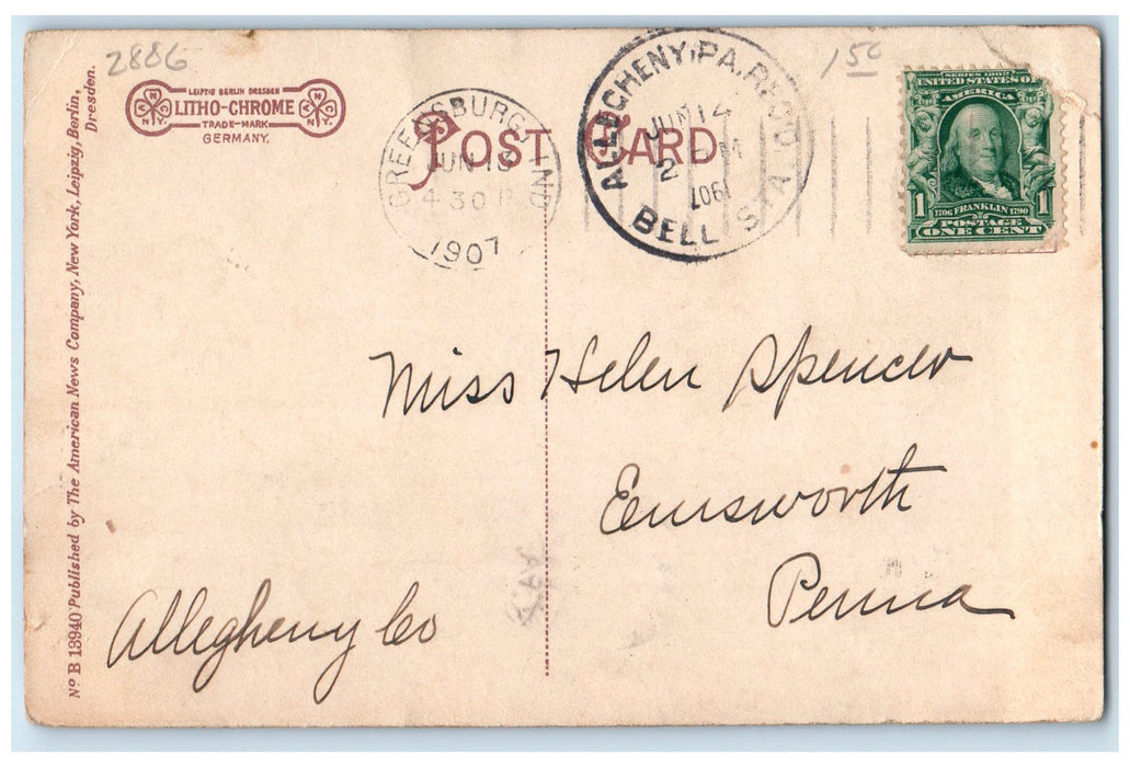 1907 Administration Building I.O.O.F Home Greensburg Iowa IA Posted Postcard