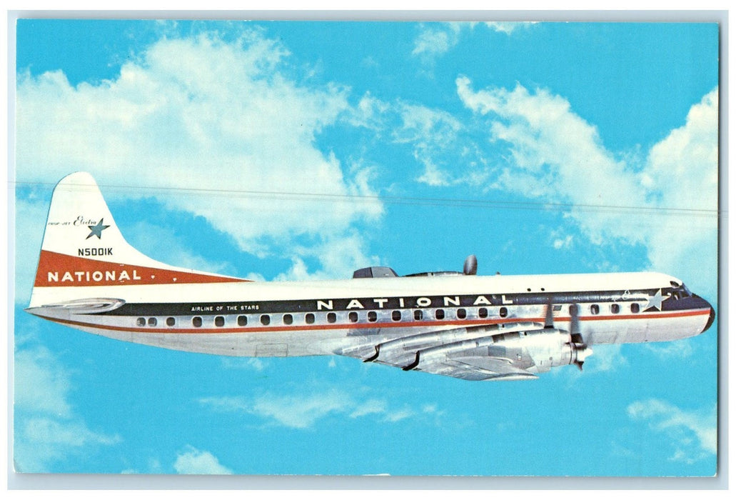 c1950 National Airlines Inc. Lockheed L188A Electra April 1959 Airplane Postcard