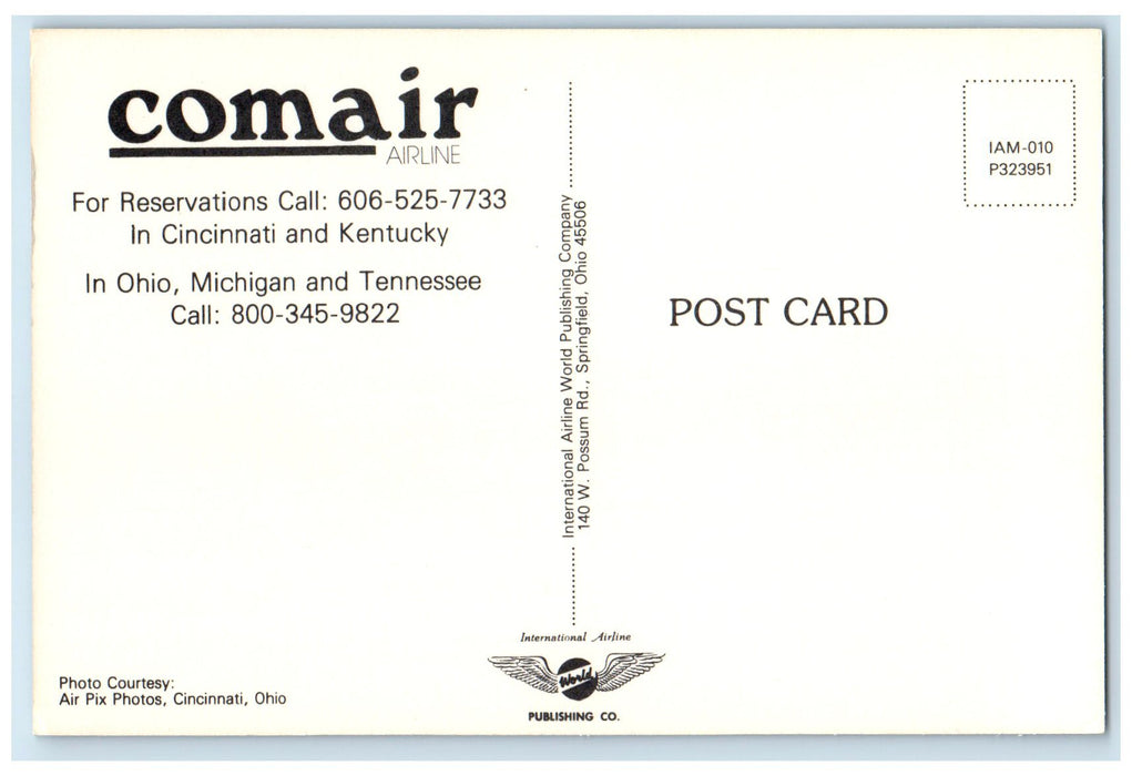 c1950's Comair Airline Passenger Plane Aviation Airplane Advertising Postcard