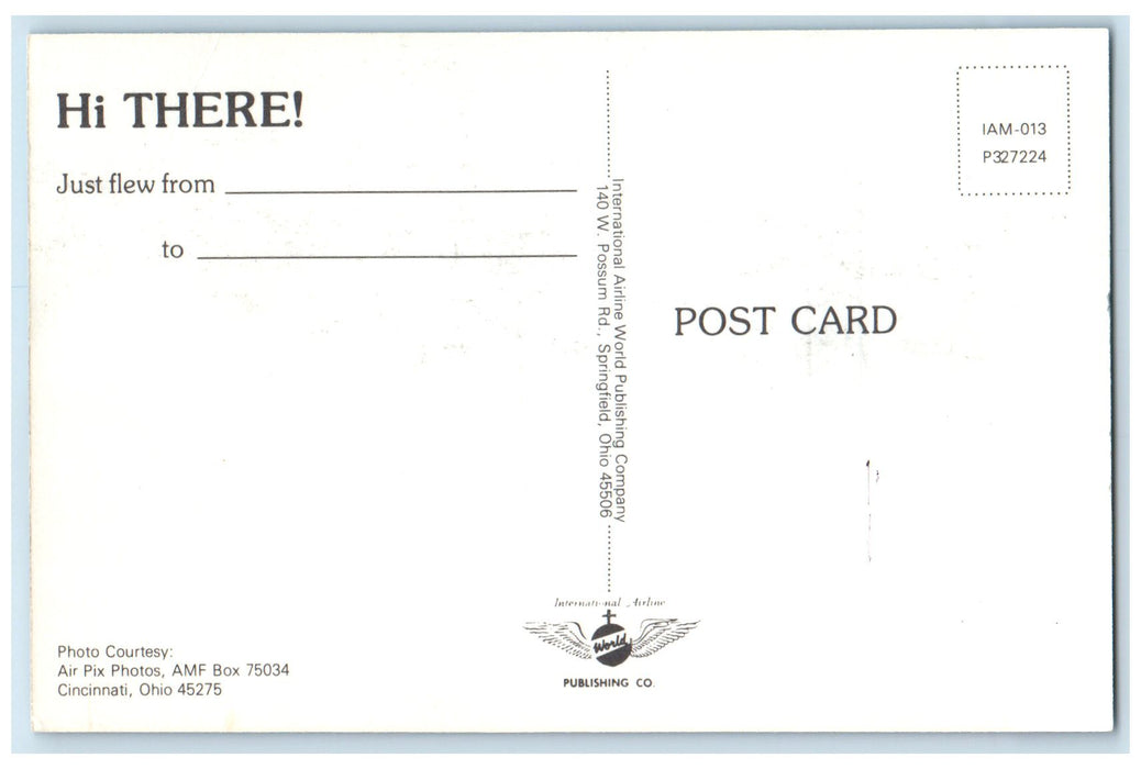 c1950's Ozark International Aviation Passenger Airplane Advertising Postcard