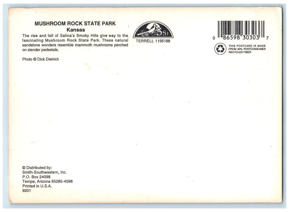 c1905's Mushroom Rock Natural Sandstone State Park Kansas KS Unposted Postcard